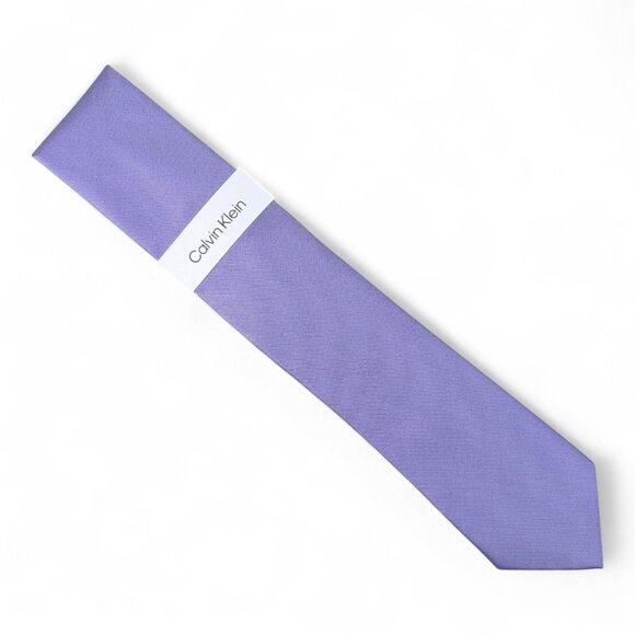 Calvin Klein Men's Silver Spun Solid Tie Necktie Classic 3" Lilac Silk Blend $69 - Picture 1 of 4